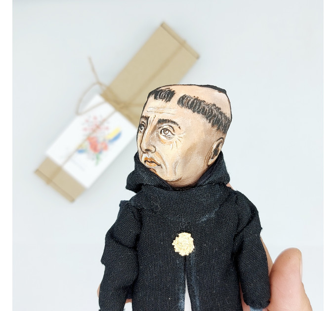 Thomas Aquinas figure, friar, Scholastic thinker, philosopher - Historical doll