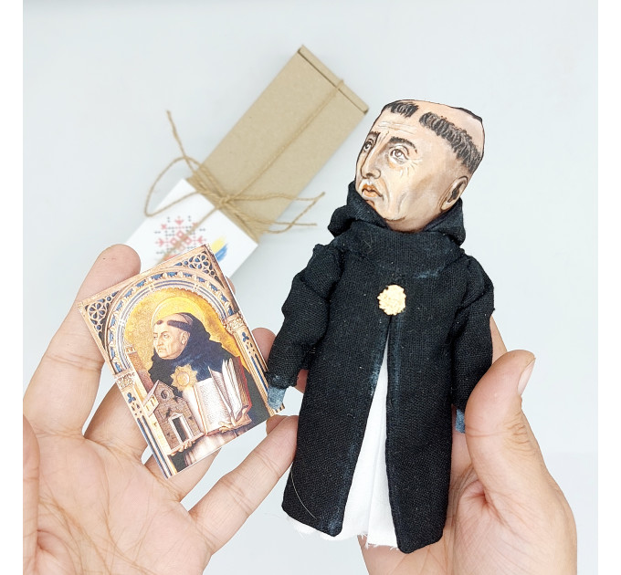 Thomas Aquinas figure, friar, Scholastic thinker, philosopher - Historical doll