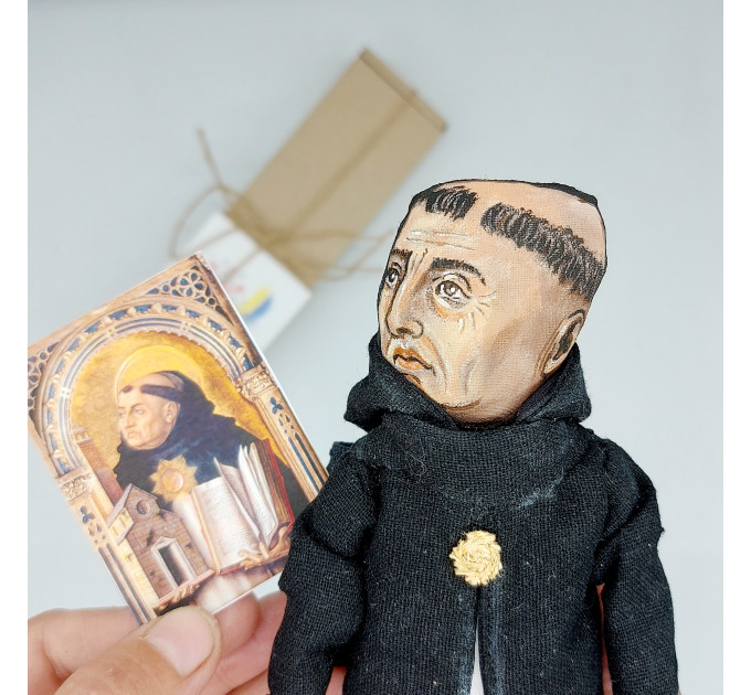 Thomas Aquinas figure, friar, Scholastic thinker, philosopher - Historical doll