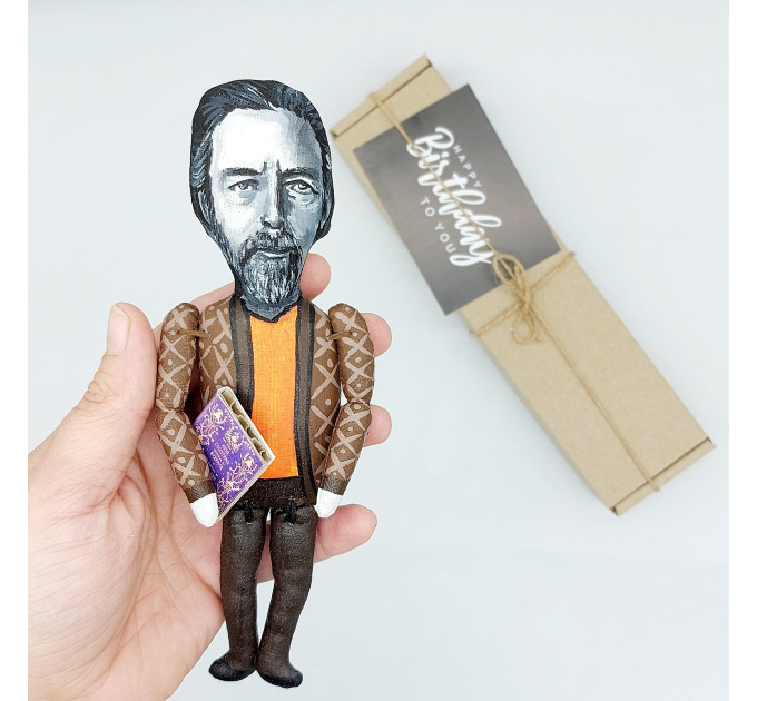 Alan Watts figurine, famous English writer, Philosophy Gift! Collectible doll