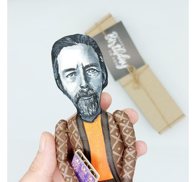 Alan Watts figurine, famous English writer, Philosophy Gift! Collectible doll