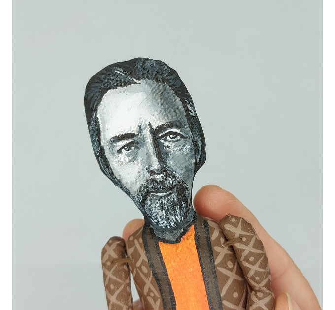Alan Watts figurine, famous English writer, Philosophy Gift! Collectible doll
