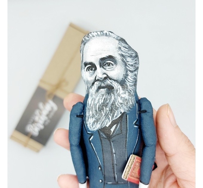 Walt Whitman figurine, American poet, essayist, Poetry gifts! Bookshelves decor