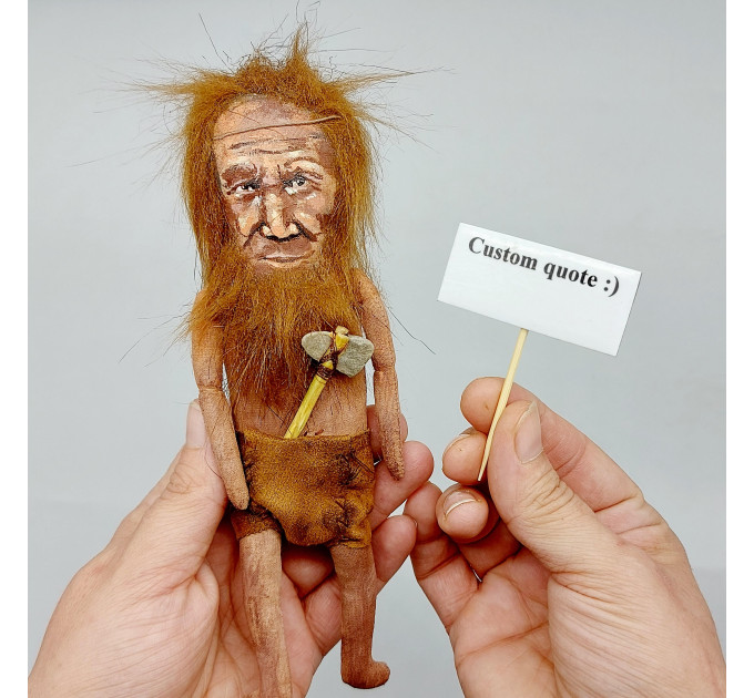 Prehistoric Caveman figurine - Man Cave sign, Birthday Gifts! Stone Age homo sapiens, prehistoric hunters doll