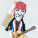 Willie Nelson figurine, famous American singer, guitarist, actor - Music room decor
