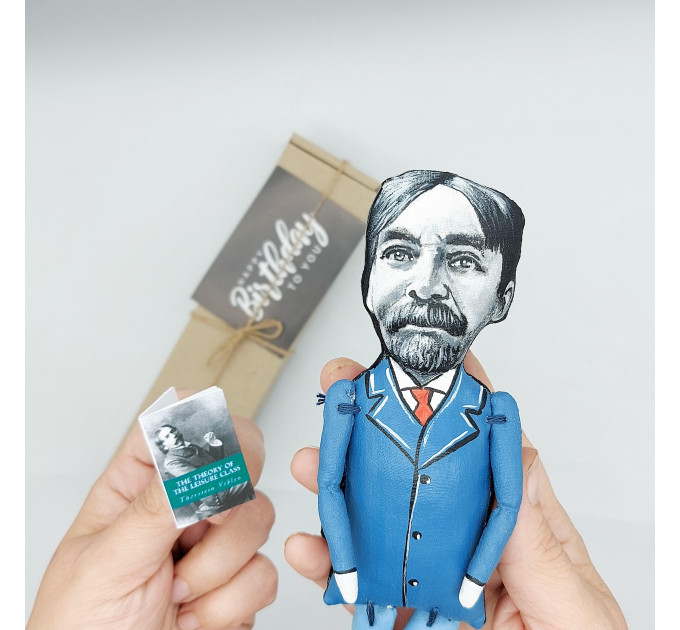 Thorstein Veblen figurine, American economist, famous critic of capitalism - Gift for economist!