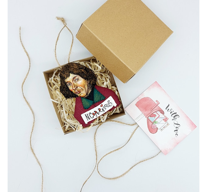 Nicolaus Copernicus Christmas ornament, science fiction decor 