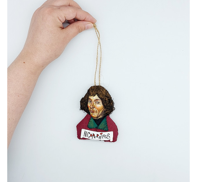 Nicolaus Copernicus Christmas ornament, science fiction decor 