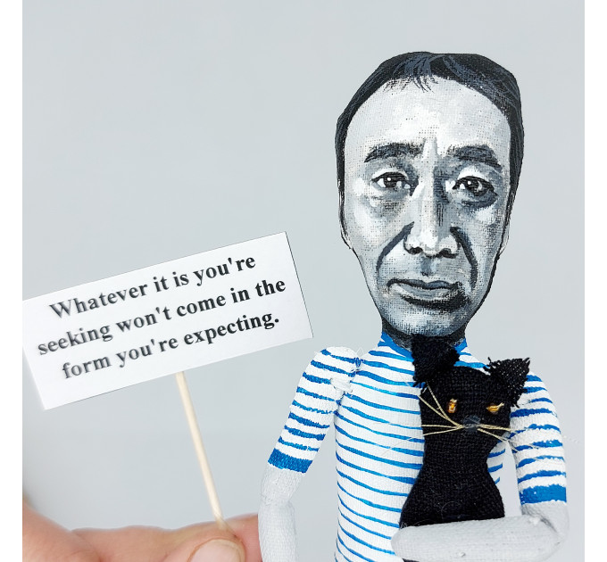 Haruki Murakami figurine, famous Japanese author - Book lover gift!
