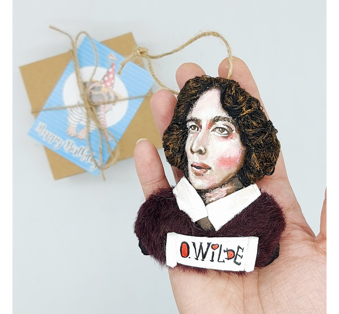 Oscar Wilde Christmas ornament, Librarian gift!