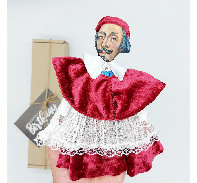 Cardinal Richelieu historical figurine, French statesman, prelate of the Catholic Church doll