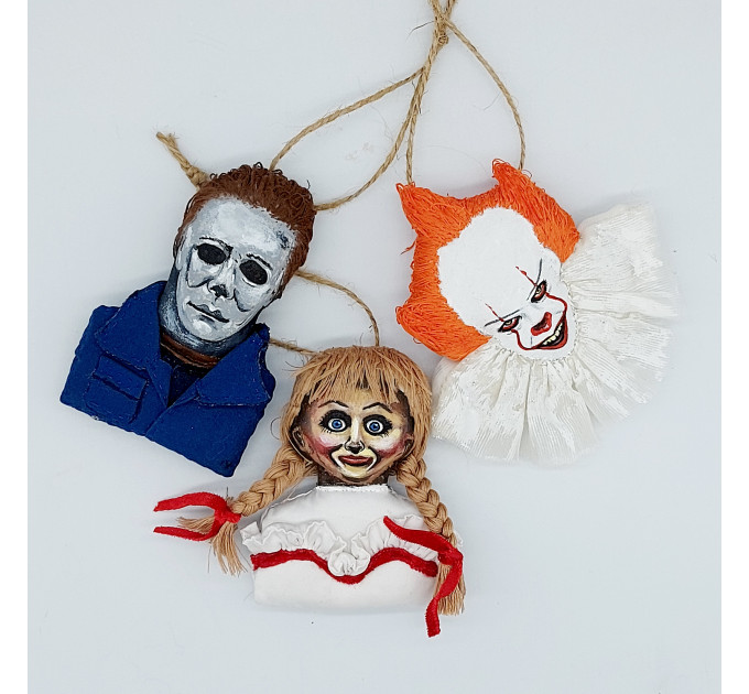 Set 3 Horror Movie ornaments