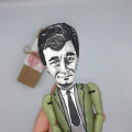 Frank Columbo detective figurine, Retro movie 90's, Classic TV Shows fans gift!