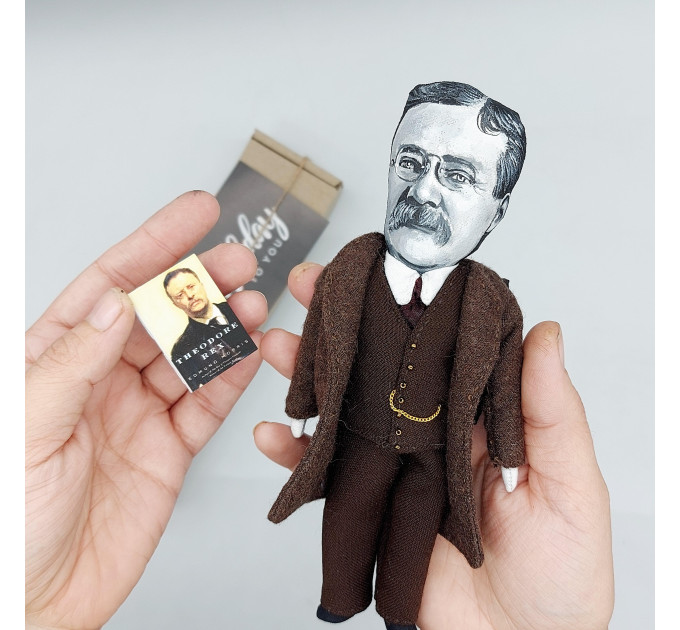 Theodore Roosevelt figurine, 26th president US, collectible doll