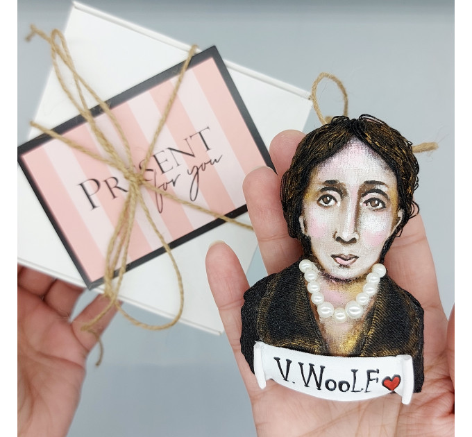 Virginia Woolf Christmas ornament, Book lover gift!