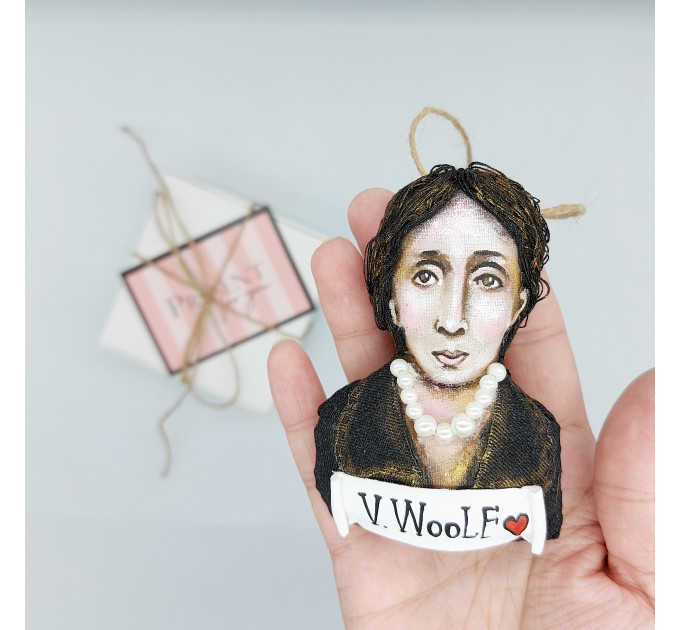 Virginia Woolf Christmas ornament, Book lover gift!