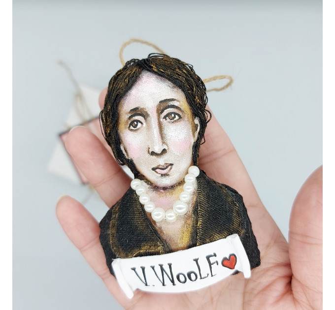 Virginia Woolf Christmas ornament, Book lover gift!
