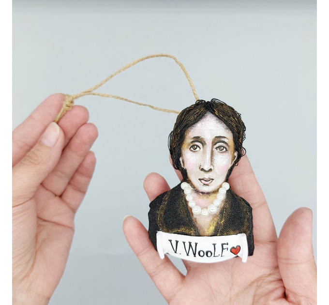 Virginia Woolf Christmas ornament, Book lover gift!