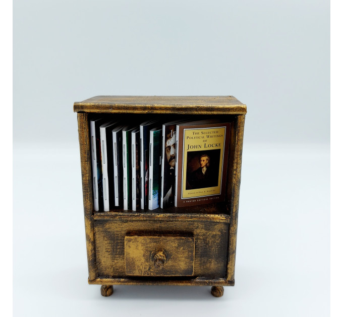 Miniature library, 1:12 scale bookcase, furniture miniature, library office decor