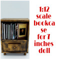 Miniature library, 1:12 scale bookcase, furniture miniature, library office decor