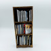 Miniature Wooden Bookcase 1:12 scale furniture for 7 inches dolls, Library decoration