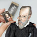 Miguel de Cervantes figure, Spanish writer, author novel Don Quixote - Book lover gift!