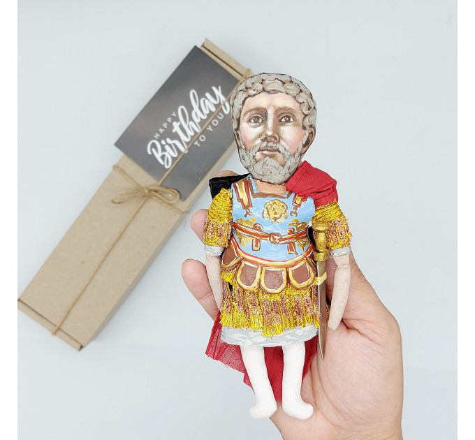Hadrian Roman emperor figurine - Roman Empire history art - Collectible doll