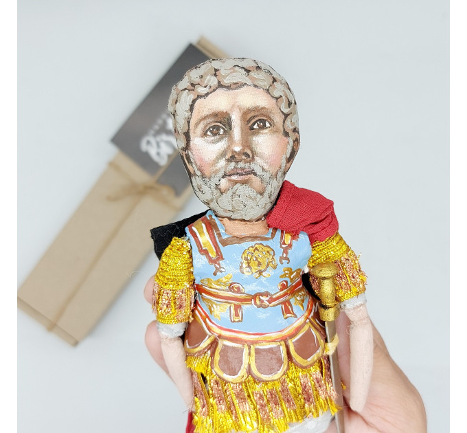 Hadrian Roman emperor figurine - Roman Empire history art - Collectible doll