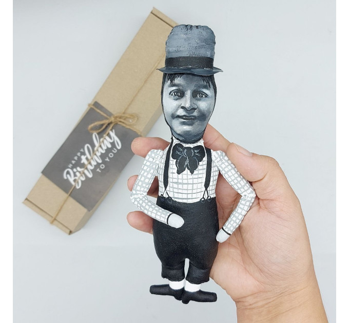 Fatty Arbuckle handmade figurine, famous American silent film actor - Gift for collectors of classic film!