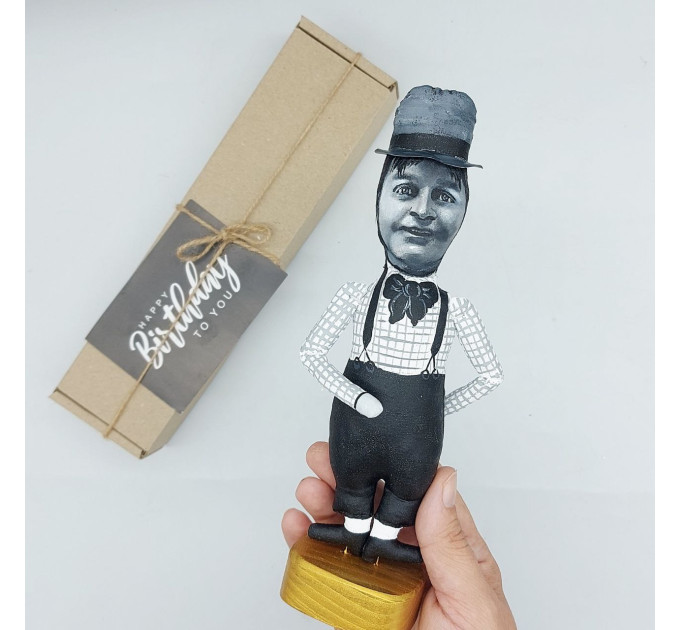 Fatty Arbuckle handmade figurine, famous American silent film actor - Gift for collectors of classic film!