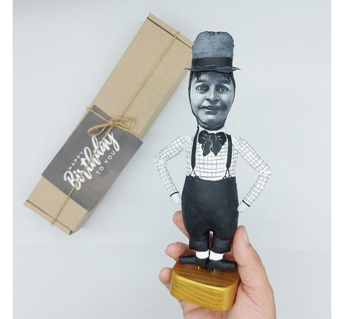 Fatty Arbuckle handmade figurine, famous American silent film actor - Gift for collectors of classic film!