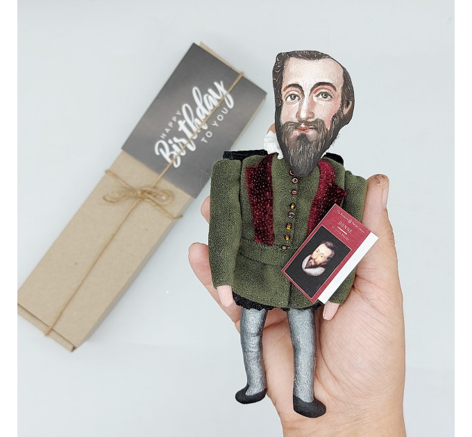John Donne figurine, English poet, scholar - Book lover gift! Collectible doll