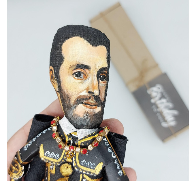 Charles V Habsburg figurine, Holy Roman Emperor - History art - Collectible doll
