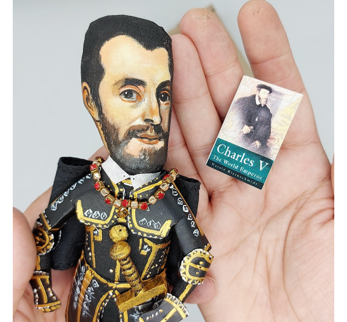 Charles V Habsburg figurine, Holy Roman Emperor - History art - Collectible doll