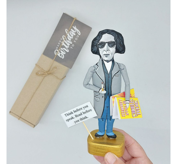 Fran Lebowitz figurine, American author, public speaker, actor - Gift for writers! Collectible art