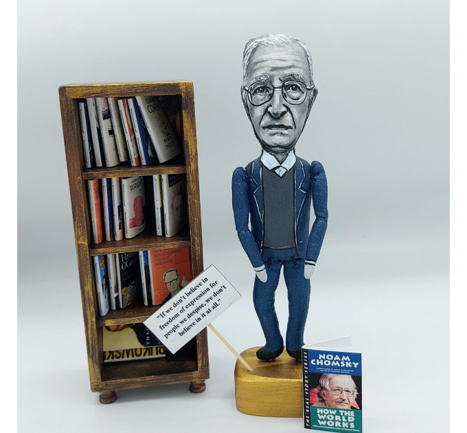 Noam Chomsky figurine, American professor, linguist - Academic gift! Literary decor