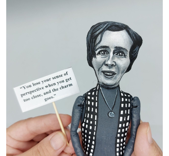 Barbara Pym figurine, English novelist, author Excellent Women - Literary art, Book lover gift!