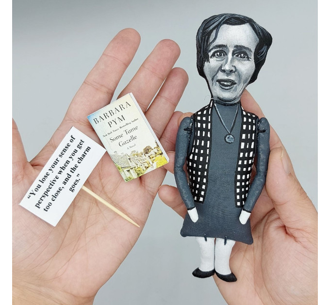 Barbara Pym figurine, English novelist, author Excellent Women - Literary art, Book lover gift!