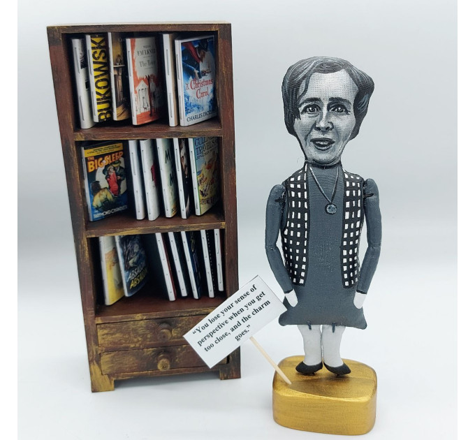 Barbara Pym figurine, English novelist, author Excellent Women - Literary art, Book lover gift!