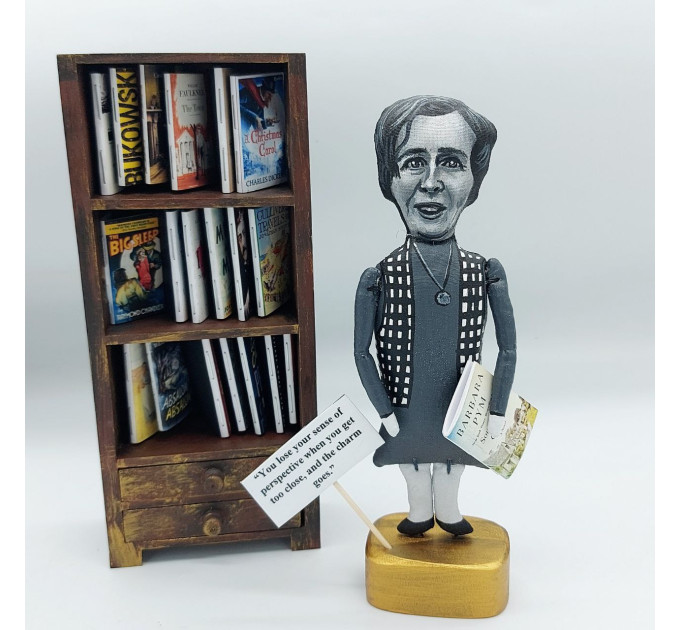 Barbara Pym figurine, English novelist, author Excellent Women - Literary art, Book lover gift!