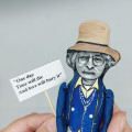 Richard Brautigan figurine, American novelist, poet Counterculture - Unique writer gift!