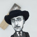 Fernando Pessoa figurine, Portuguese poet, writer, literary critic - Bookish art