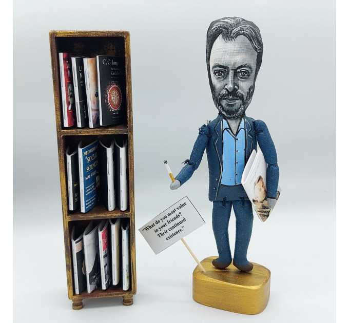 Christopher Hitchens figurine, famous  author and journalist - one of the "Four Horsemen" of New Atheism