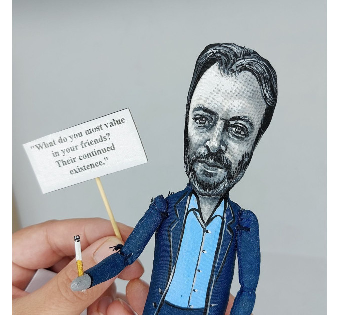 Christopher Hitchens figurine, famous  author and journalist - one of the "Four Horsemen" of New Atheism