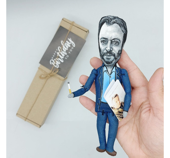 Christopher Hitchens figurine, famous  author and journalist - one of the "Four Horsemen" of New Atheism