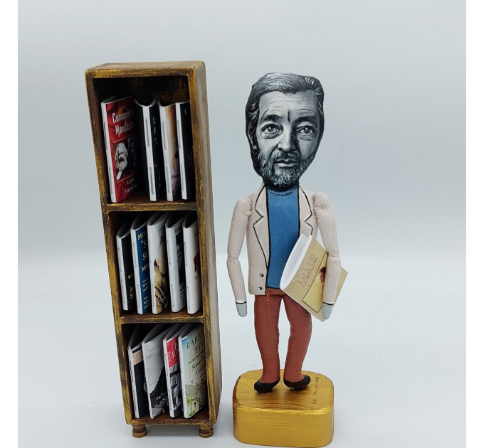 Julio Cortázar figurine, famous Argentine novelist, poet - Poetry lover gift! Literature art