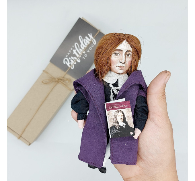 John Milton figurine, famous English poet, author poem Paradise Lost - Gift for poetry!