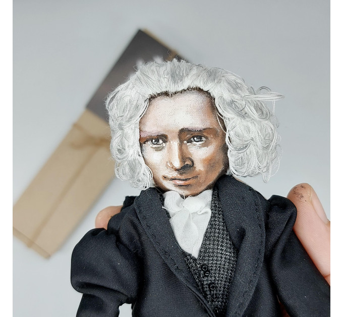 Laurence Sterne figurine, Anglican novelist, author The Life and Opinions of Tristram Shandy, Gentleman