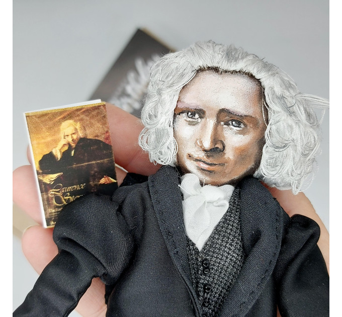 Laurence Sterne figurine, Anglican novelist, author The Life and Opinions of Tristram Shandy, Gentleman