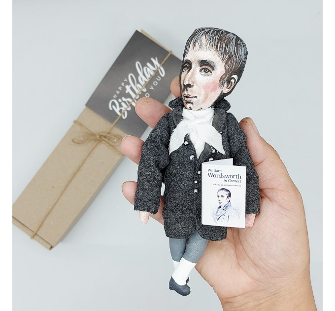 William Wordsworth figurine, famous English Romantic poet, author The Prelude - Bookish gift!